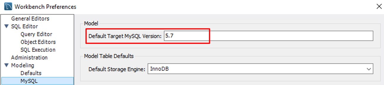 Lock the MySQL version to target