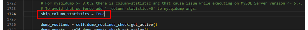 Setting for column statistics