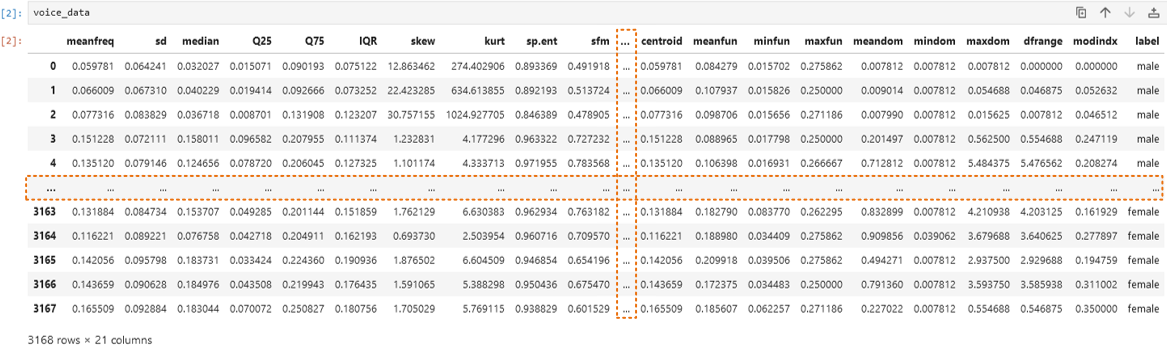 Hidden rows and columns in DataFrames